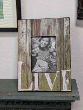 Distressed "LIVE" Green Barn Wood Rustic Frame Creative Co-Op 5X7 NWT